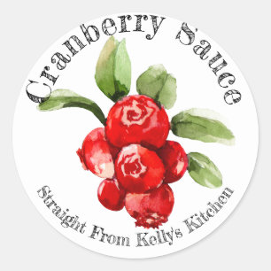 Zelfgemaakte Cranberry-saus Etiket voor Thuisconse