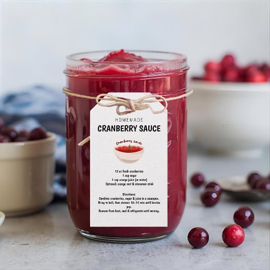Zelfgemaakte Cranberry-saus Recept Thanksgiving Cadeaulabel