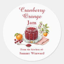 Zelfgemaakte Cranberry Sinaasappeljam Gift Label