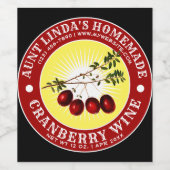  zelfgemaakte cranberrywijn Sjabloon Wijn Etiket (Enkel label)
