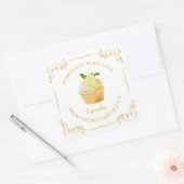  zelfgemaakte cupcake vierkant label (Envelop)