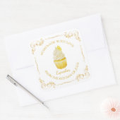  zelfgemaakte cupcake vierkant label (Envelop)