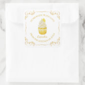  zelfgemaakte cupcake vierkant label (Tas)