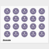 Zelfgemaakte cupcakes bakkerij paarse ronde sticker (Vel)