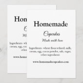 Zelfgemaakte cupcakes gemaakt met liefde tekst toe feestdagenkaart (Voorkant / Achterkant)