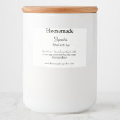 Zelfgemaakte cupcakes gemaakt met liefde tekst toe voedselcontainer etiket (Voorkant)