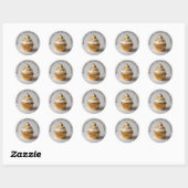 Zelfgemaakte Cupcakes Goud Beige Ronde Sticker (Vel)