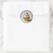 Zelfgemaakte Cupcakes Goud Beige Ronde Sticker (Tas)