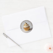 Zelfgemaakte Cupcakes Goud Beige Ronde Sticker (Envelop)