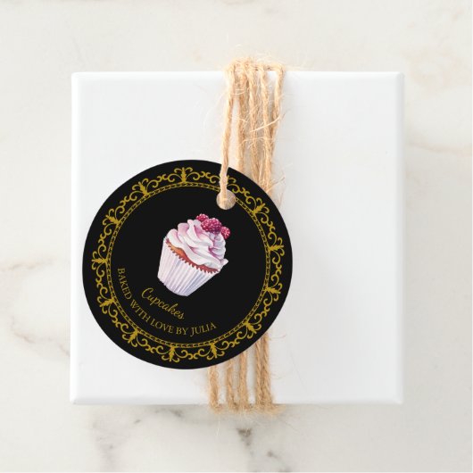  zelfgemaakte cupcakes hangen Label (In situ)