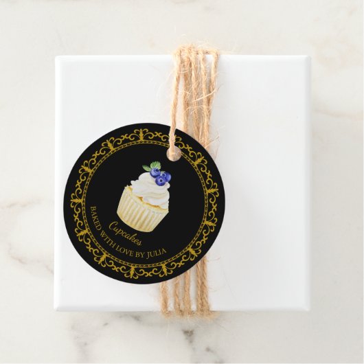  zelfgemaakte cupcakes hangen Label (In situ)