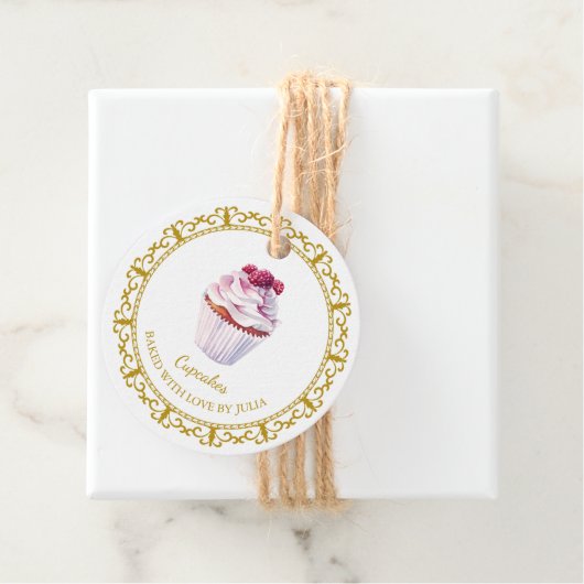  zelfgemaakte cupcakes hangen Label (In situ)