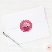 Zelfgemaakte Cupcakes Paste Roze Ronde Sticker (Envelop)