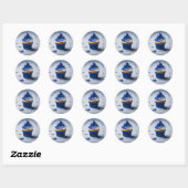 Zelfgemaakte Cupcakes Wit Blauw Ronde Sticker (Vel)