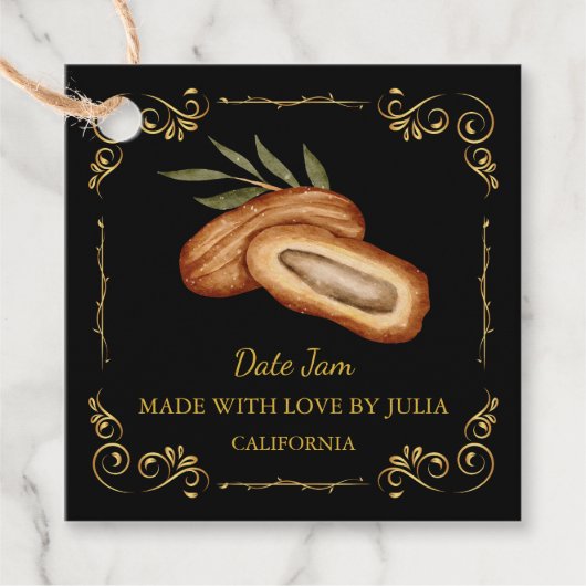  Zelfgemaakte Datum Jam Square Hang Label (Voorkant)