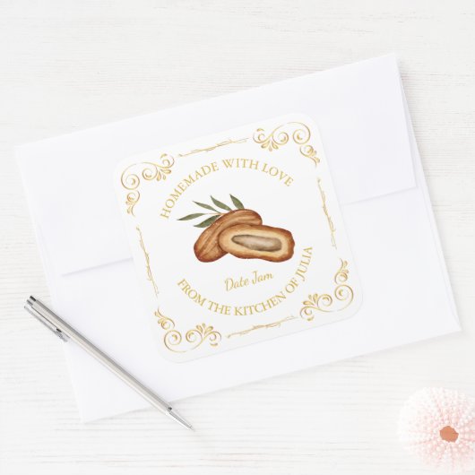  zelfgemaakte datum Jam Square Label (Envelop)