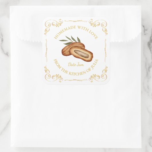  zelfgemaakte datum Jam Square Label (Tas)