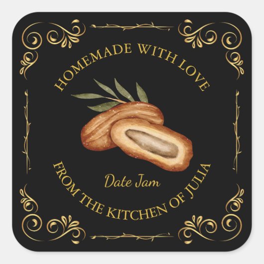zelfgemaakte datum Jam Square Label (Voorkant)