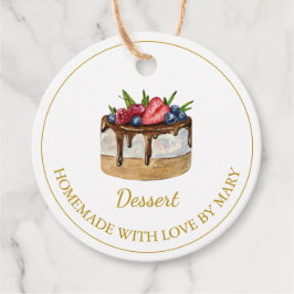 Zelfgemaakte dessert cake Favoriet Tags | Wit Bedankjes Labels