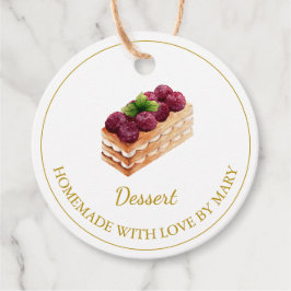 Zelfgemaakte dessert cake Favoriet Tags | Wit Bedankjes Labels