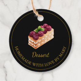 Zelfgemaakte dessert cake Favoriet Tags | Zwart Bedankjes Labels