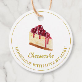 Zelfgemaakte dessert Cheesecake Favor Tags | Wit Bedankjes Labels