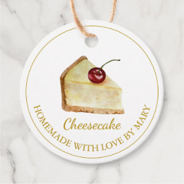 Zelfgemaakte dessert Cheesecake Favor Tags | Wit Bedankjes Labels