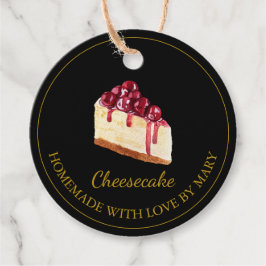 Zelfgemaakte dessert Cheesecake Favor Tags | Zwart Bedankjes Labels