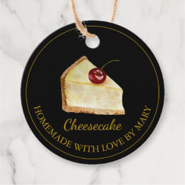 Zelfgemaakte dessert Cheesecake Favor Tags | Zwart Bedankjes Labels
