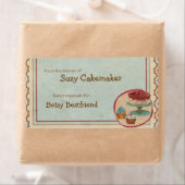 Zelfgemaakte dessert trakteert op gepersonaliseerd etiket (Insitu)