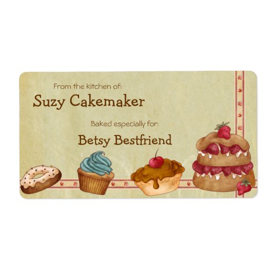 Zelfgemaakte desserts gepersonaliseerde labels (Voorkant)