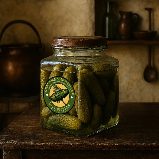 Zelfgemaakte Dill Pickles  Label Sjabloon