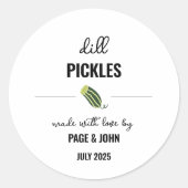 Zelfgemaakte Dille Augurk Pot Etiket Sticker (Voorkant)