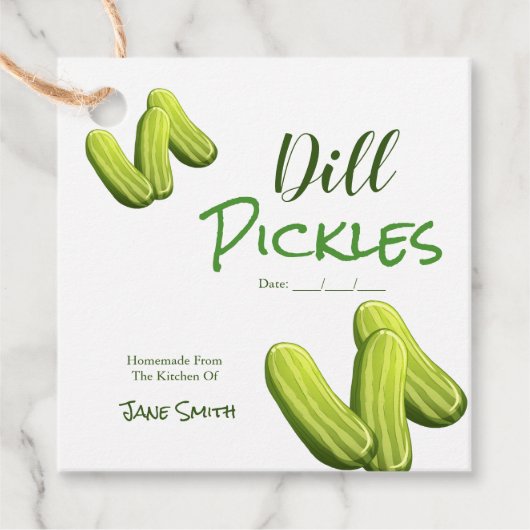 Zelfgemaakte dille augurken inblikken pot label (Voorkant)