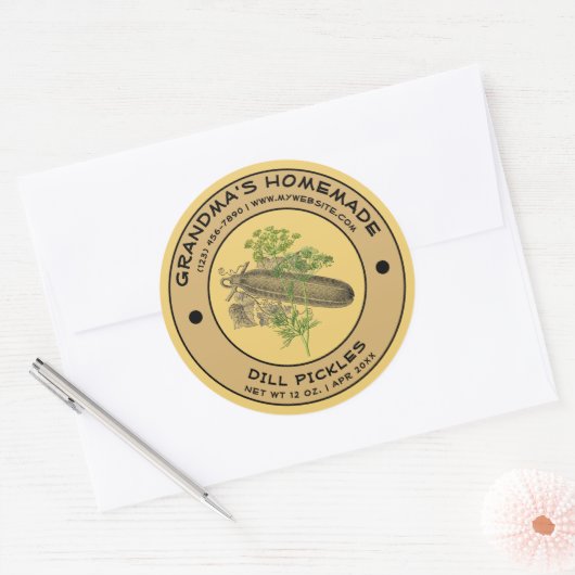 zelfgemaakte dille augurken label Sjabloon (Envelop)