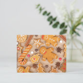 Zelfgemaakte Diverse Kerst Gingerbread Cookies Feestdagenkaart (Staand voorkant)