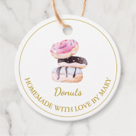 Zelfgemaakte Donut Favor Tags | Wit Bedankjes Labels