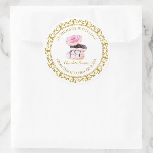  Zelfgemaakte Donut Label L Wit (Tas)