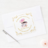  zelfgemaakte donut square label | Wit (Envelop)