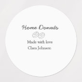 Zelfgemaakte donuts bakkerij toevoegen jouw tekst labels (Design 1)