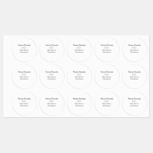 Zelfgemaakte donuts bakkerij toevoegen jouw tekst labels (Vel)