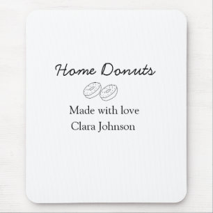 Zelfgemaakte donuts bakkerij voeg uw tekst naam aa muismat