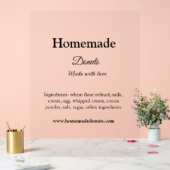 Zelfgemaakte donuts gemaakt met liefde en tekst to acryl bord (Huwelijk)