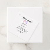 Zelfgemaakte donuts gemaakt met liefde en tekst to bedankjes labels (In situ)