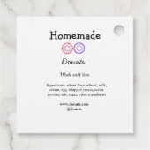 Zelfgemaakte donuts gemaakt met liefde en tekst to bedankjes labels (Achterkant)