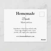 Zelfgemaakte donuts gemaakt met liefde en tekst to briefkaart (Achterkant)