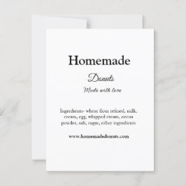 Zelfgemaakte donuts gemaakt met liefde en tekst to briefkaart