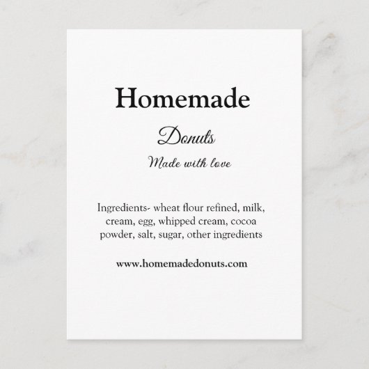 Zelfgemaakte donuts gemaakt met liefde en tekst to briefkaart (Voorkant)