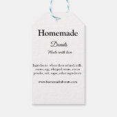 Zelfgemaakte donuts gemaakt met liefde en tekst to cadeaulabel (Achterkant)