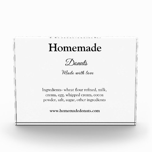 Zelfgemaakte donuts gemaakt met liefde en tekst to fotoblokken (Voorkant)